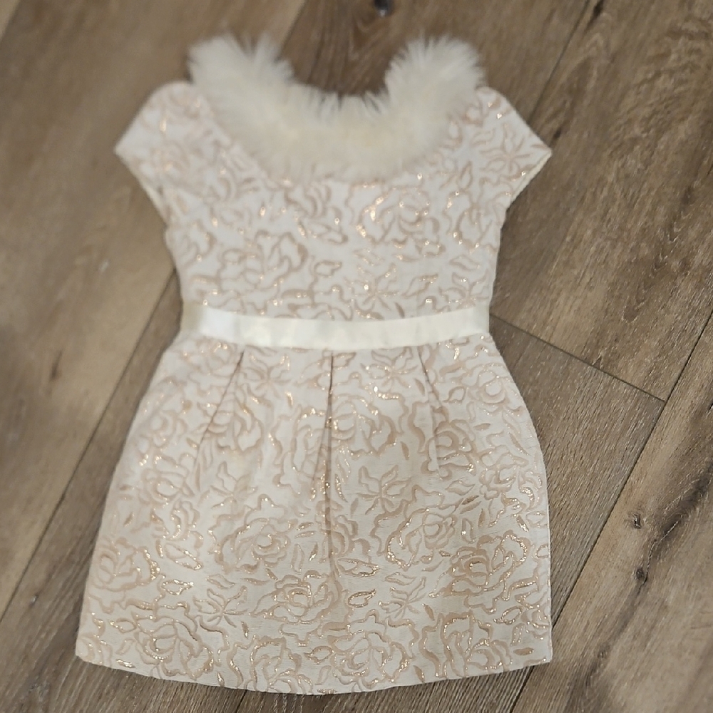 Janie & Jack Cream and Gold Dress